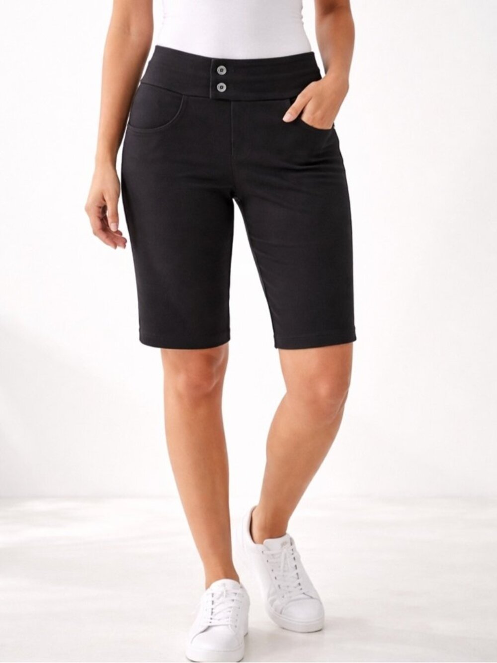 Kavu Walkalong 10" Bermuda Shorts Black Womens Size 2 Mid Rise New NWT Hiking